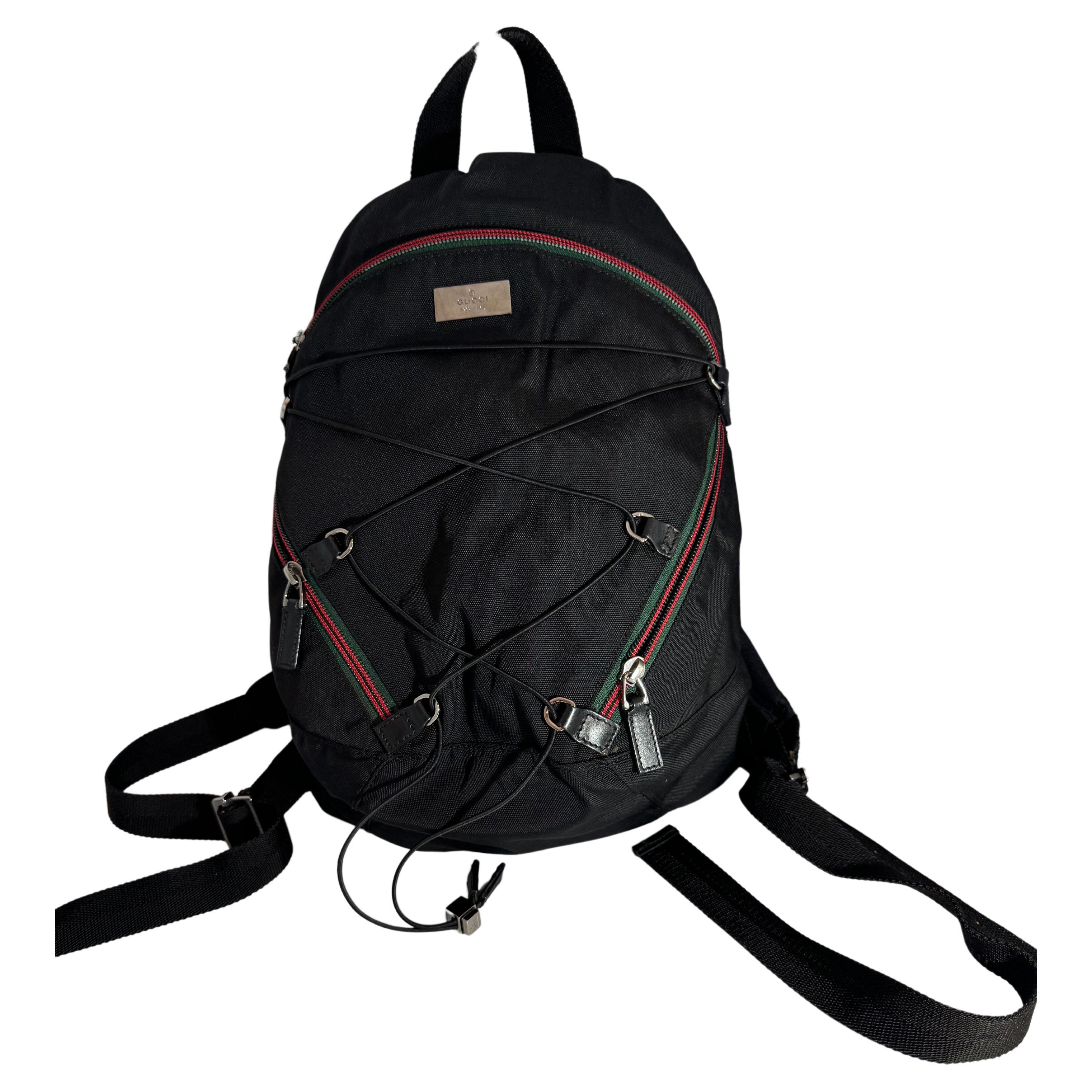 Gucci Vintage Black Nylon ,  Small Eden Day Back Pack Black, Made in Italy