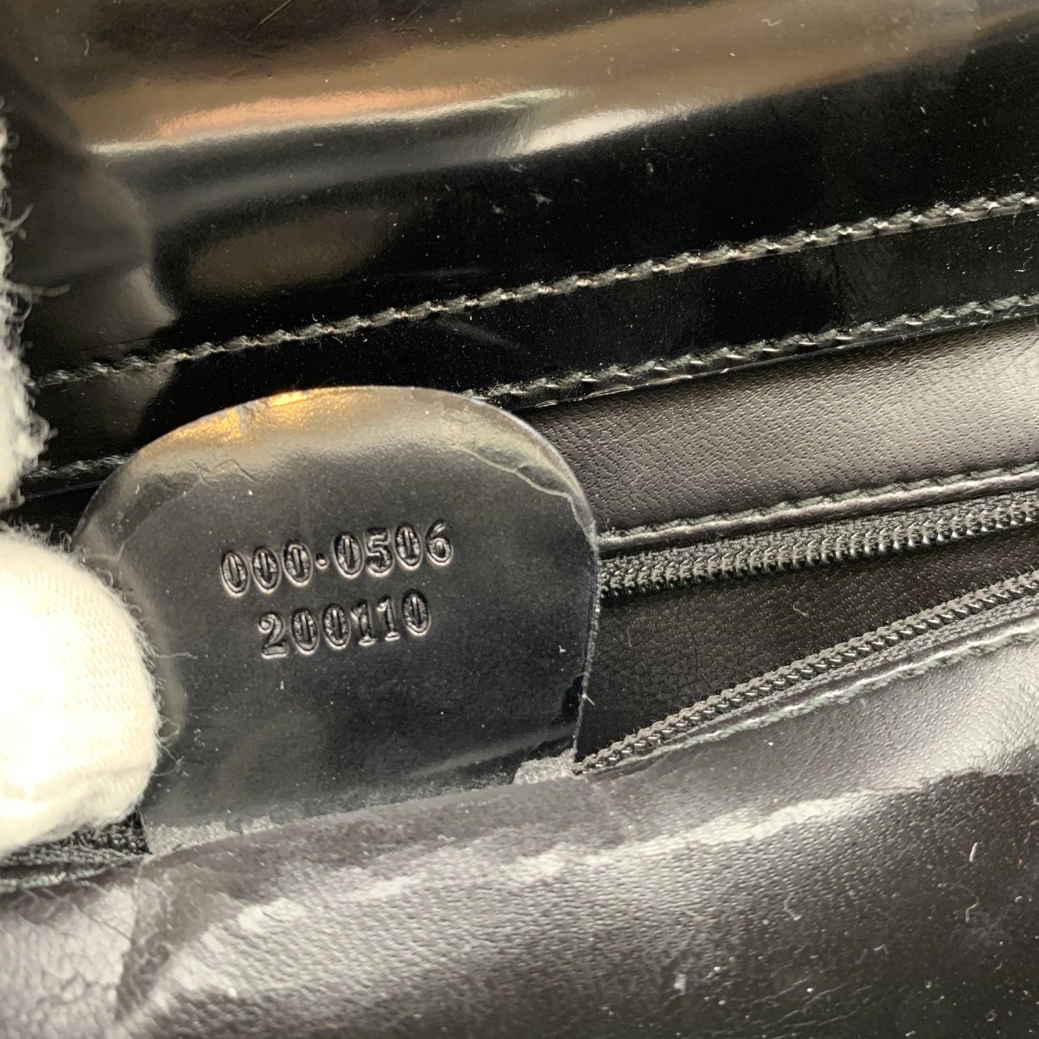 Gucci Vintage Black Patent Leather Structured GG Logo Shoulder Bag 3