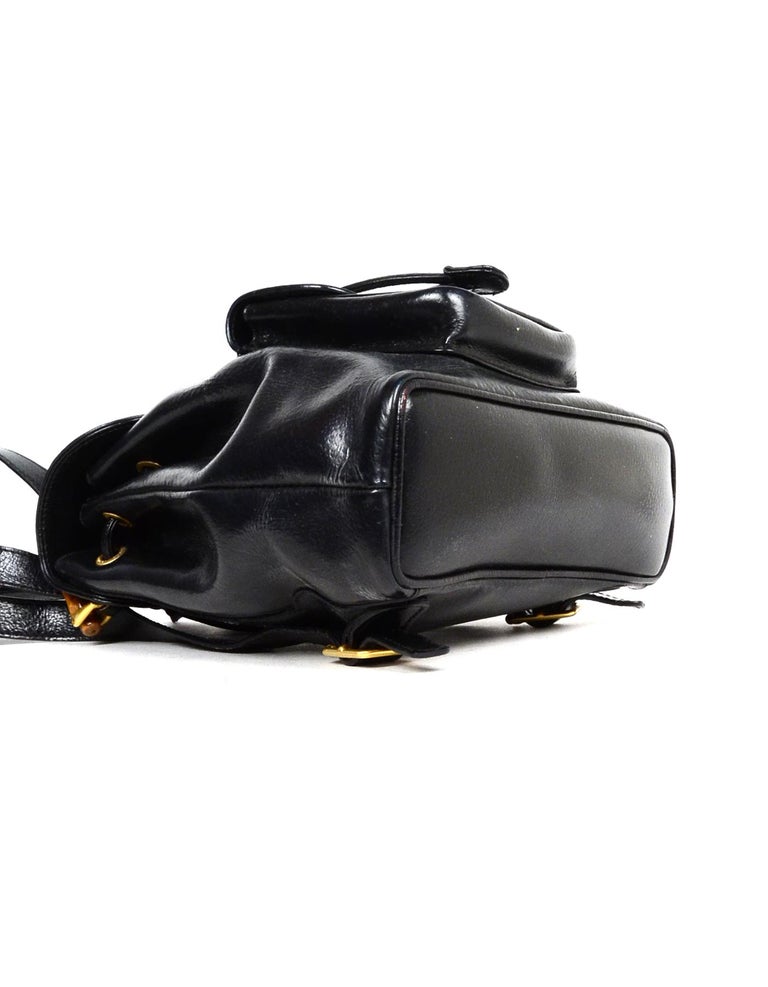 Gucci Vintage Black Pigskin Mini Bamboo Backpack Bag For Sale at 1stDibs