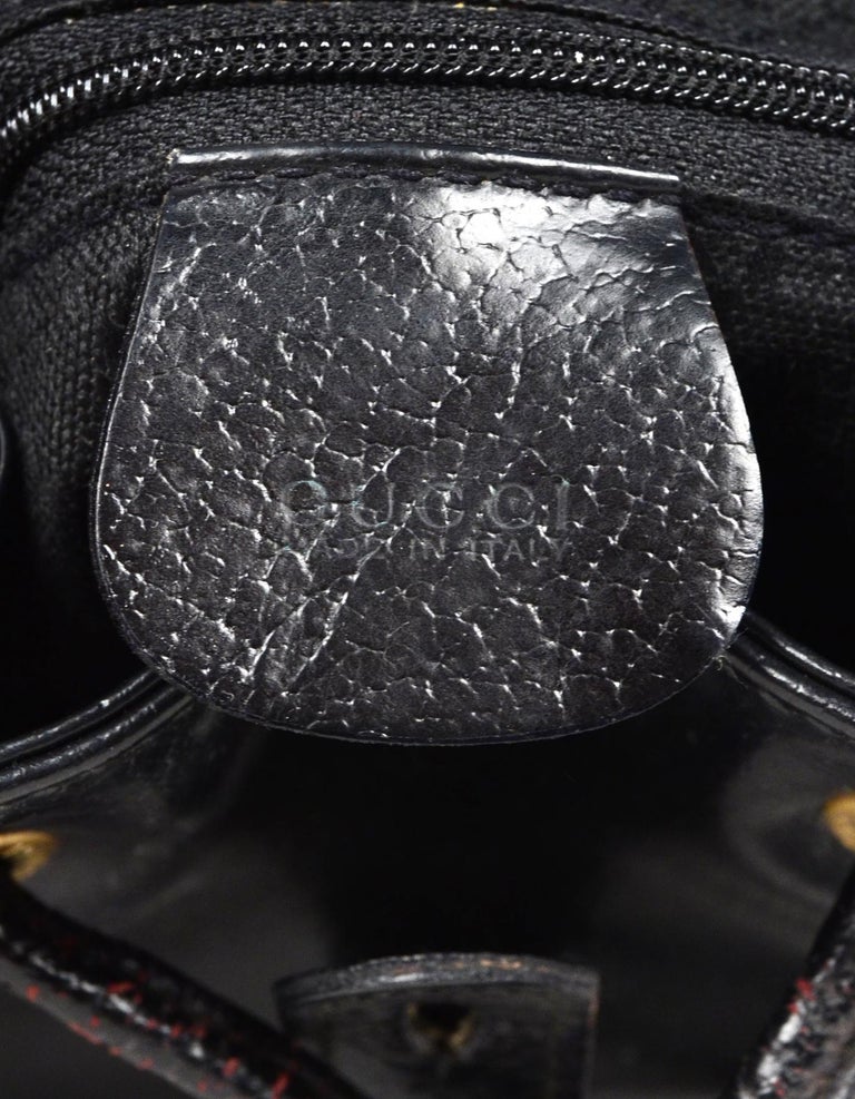 Gucci Vintage Black Pigskin Mini Bamboo Backpack Bag For Sale at 1stDibs