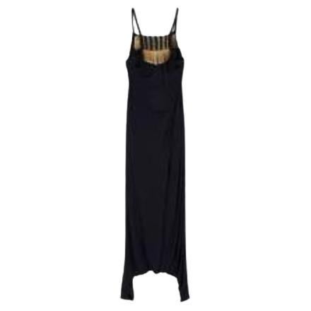 Gucci vintage black silk sleeveless long dress For Sale