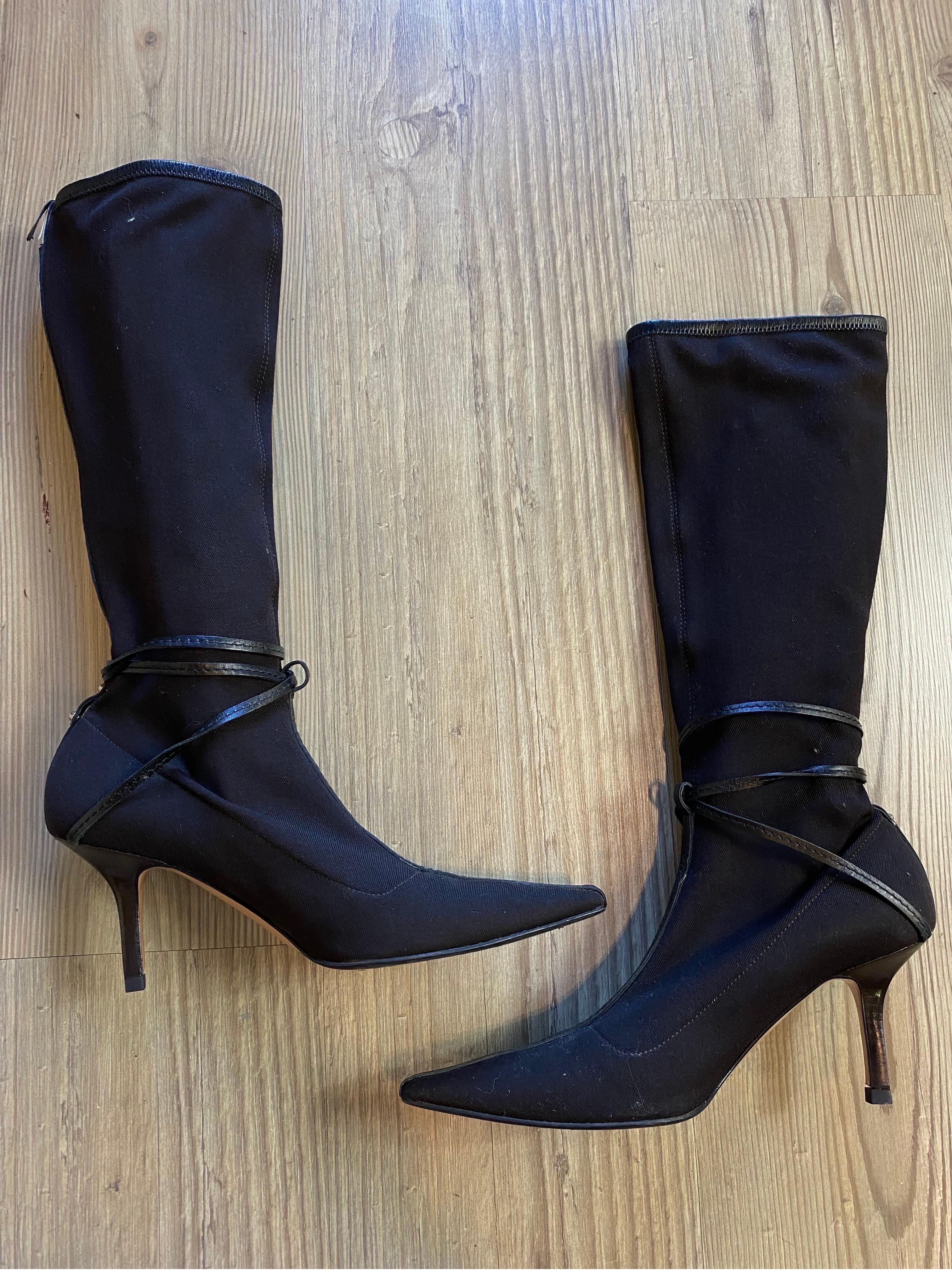 Black Gucci vintage black sock boots