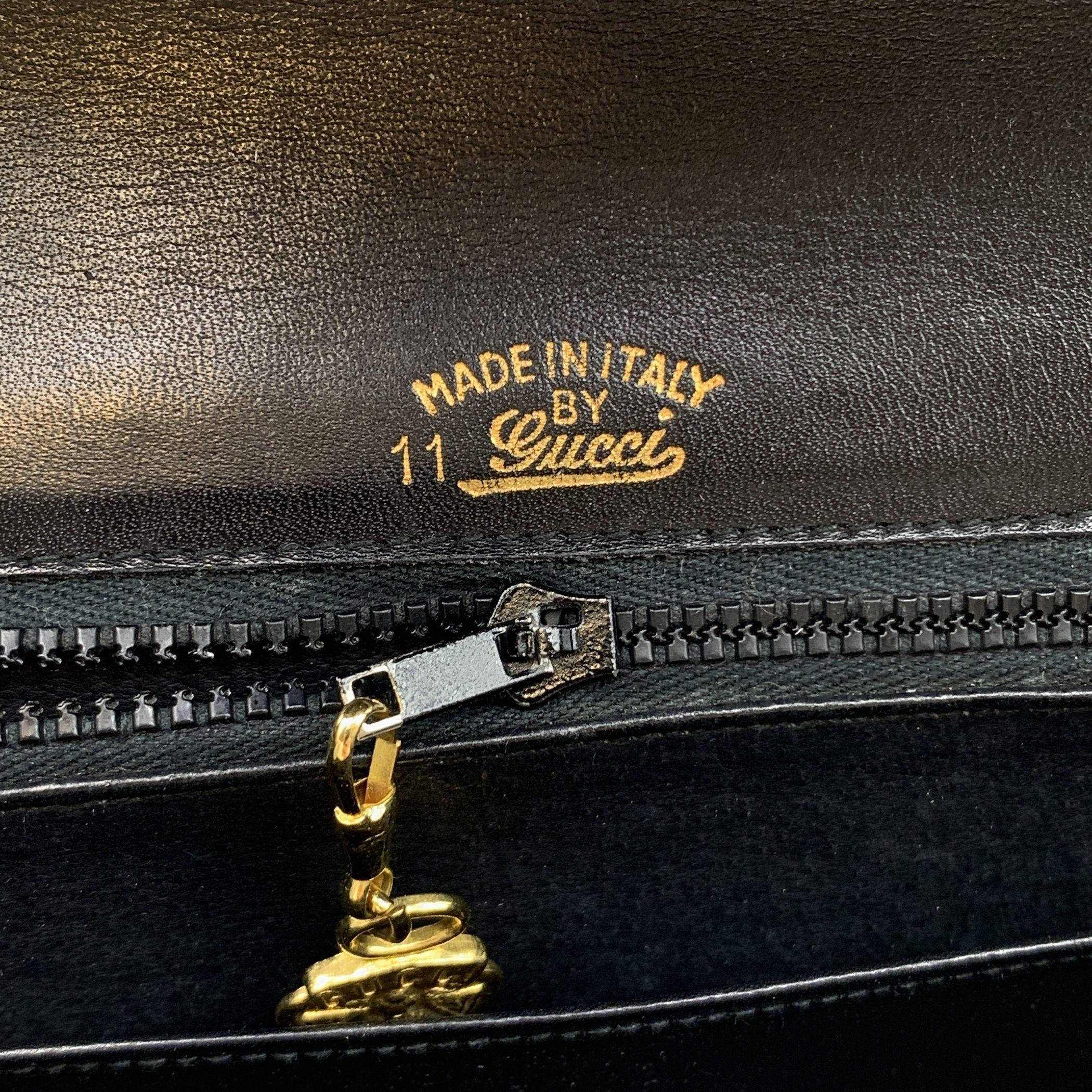 Gucci Vintage Black Suede and Leather Flap Shoulder Bag 2