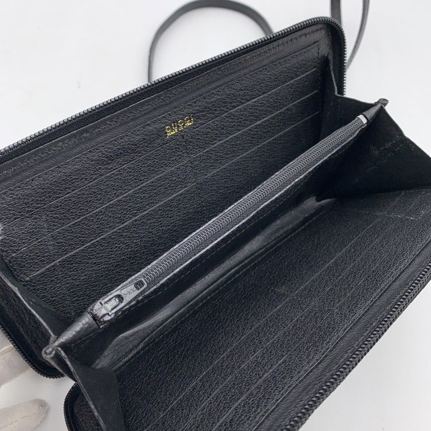 Gucci Vintage Black Suede Bamboo WOC Wallet on Chain Crossbody 1