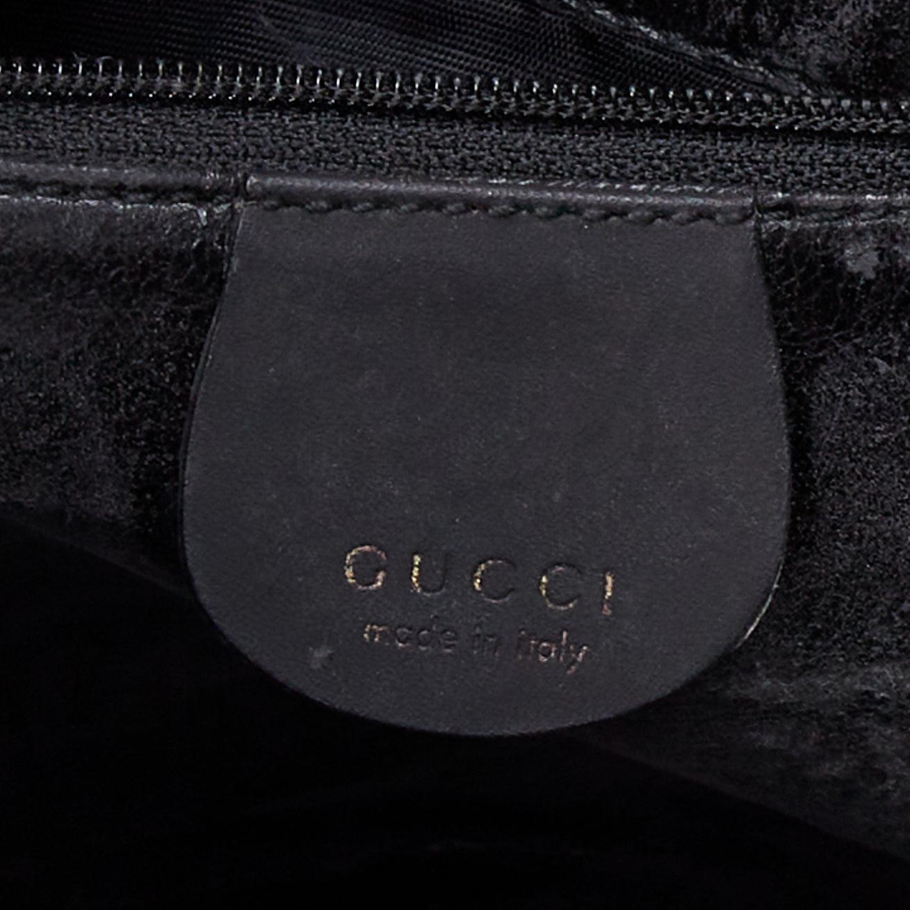 GUCCI Vintage bolso tote hobo asa de bambú marrón ante negro 5