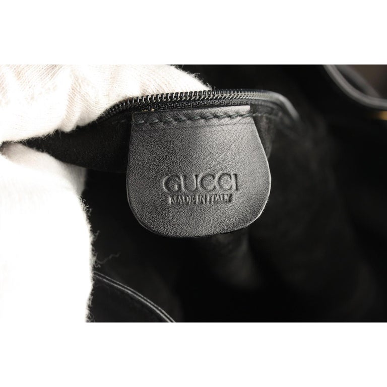 Gucci Vintage Black Suede Horsebit Drawstring Bucket Bag For Sale at 1stdibs