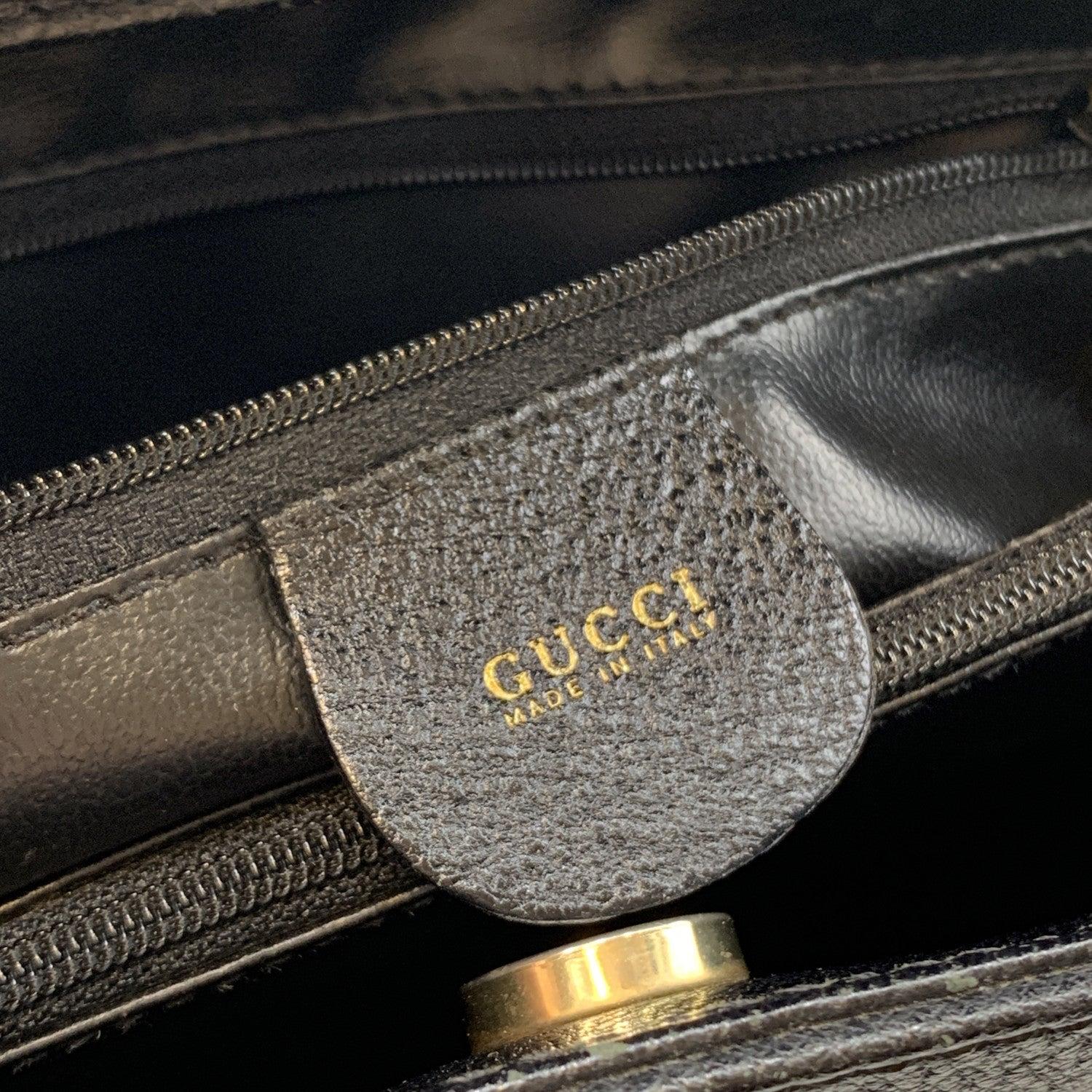 Gucci Vintage Black Suede Leather Princess Diana Maxi XL Tote Bag 2