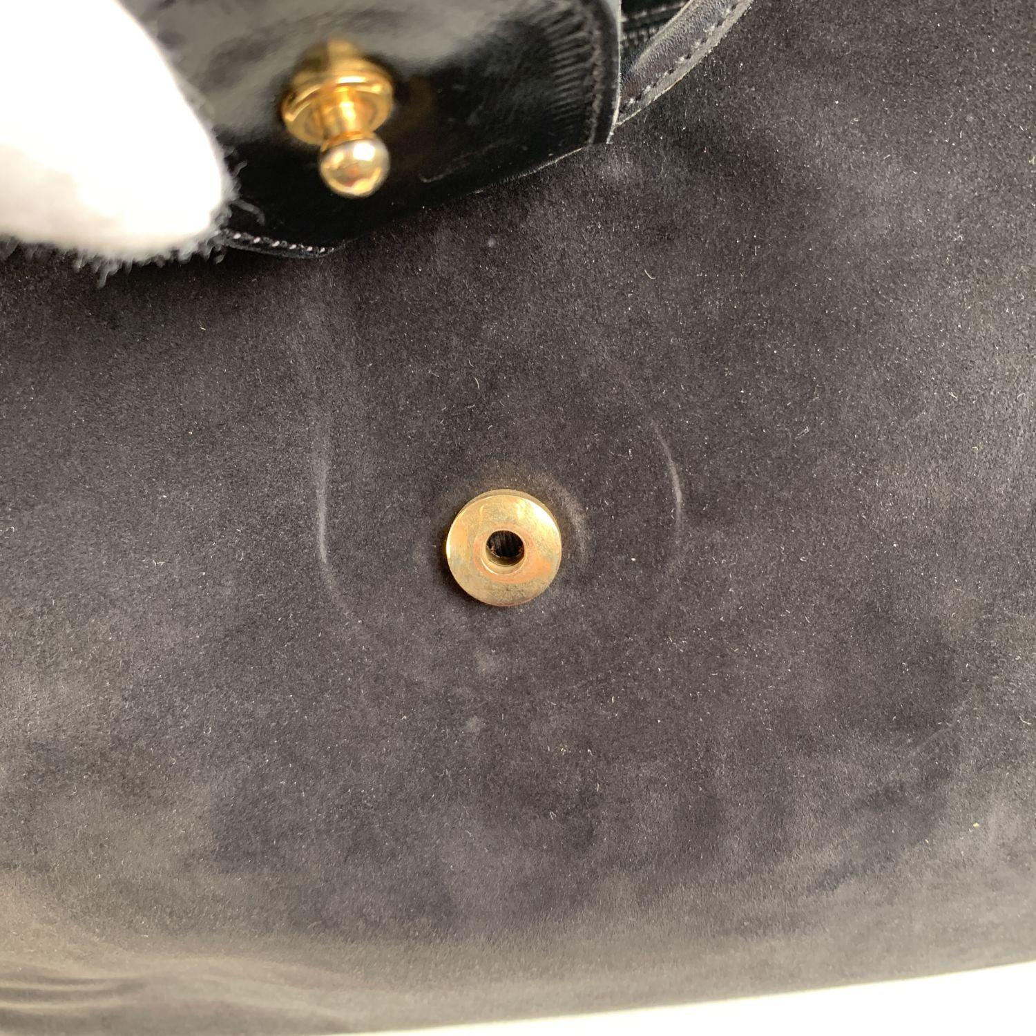 Gucci Vintage Black Suede Stirrup Hobo Bag Handbag 3