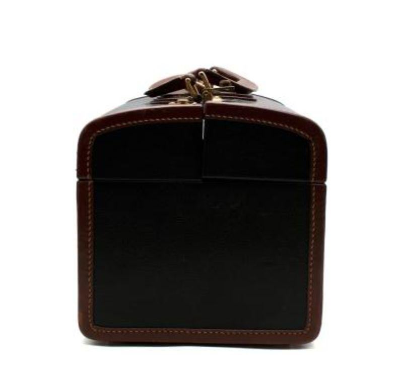 Gucci Vintage Black & Tan Leather Vanity Box In Good Condition For Sale In London, GB