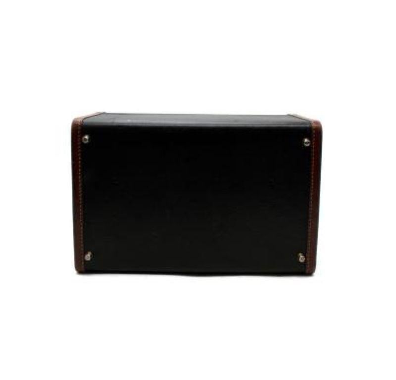 Gucci Vintage Black & Tan Leather Vanity Box For Sale 1