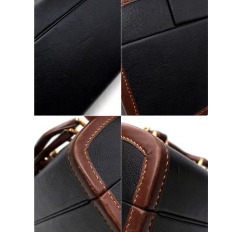 Gucci Vintage Black & Tan Leather Vanity Box For Sale 2