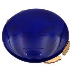 Gucci Vintage Blue Compact Mirror Case Make Up Powder