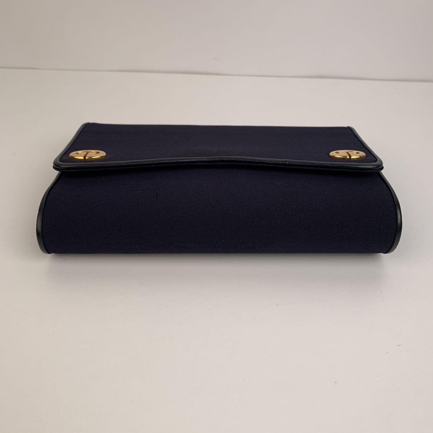 Gucci Vintage Blue Fabric Evening Bag Shoulder Bag Clutch with Chain 2