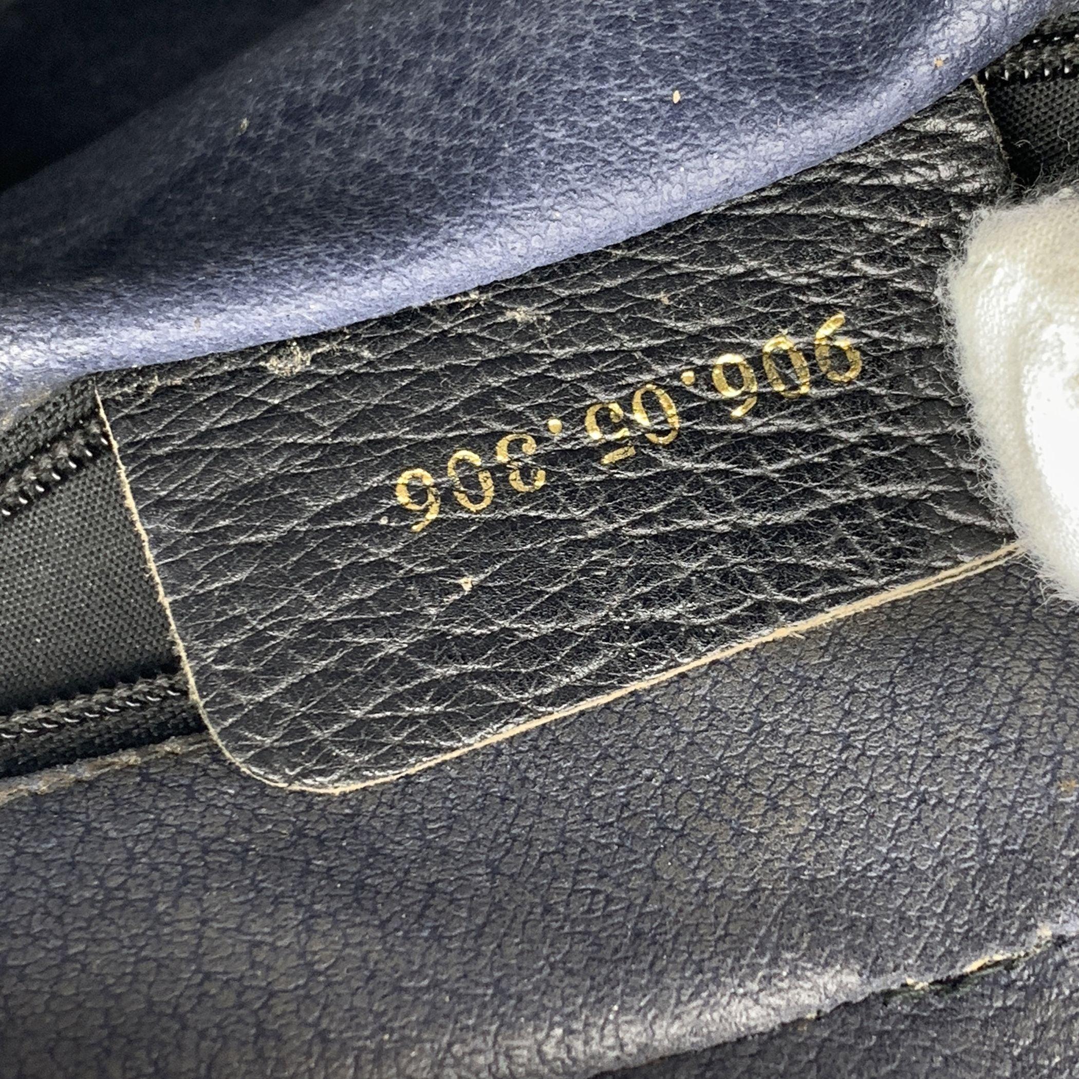 Gucci Vintage Blue Leather Web Messenger Crossbody Bag 2