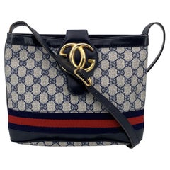 Sac à bandoulière GG en toile et cuir avec monogramme de Gucci, Vintage By