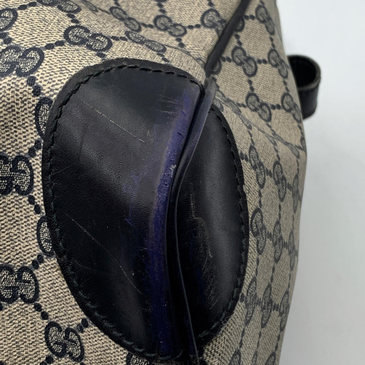 Gucci Vintage Blue Monogram Canvas Duffle Duffel Travel Bag 1