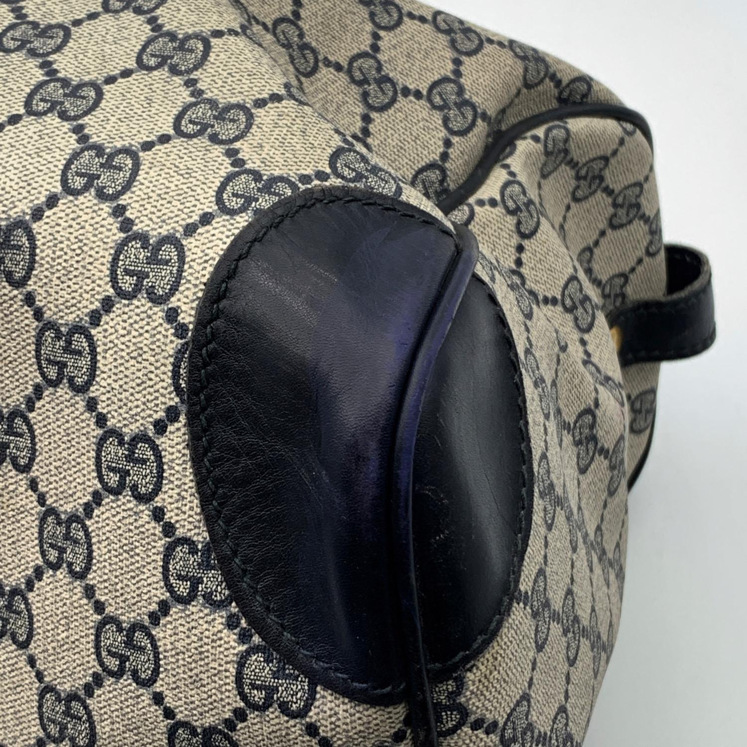Gucci Vintage Blue Monogram Canvas Duffle Duffel Travel Bag 2