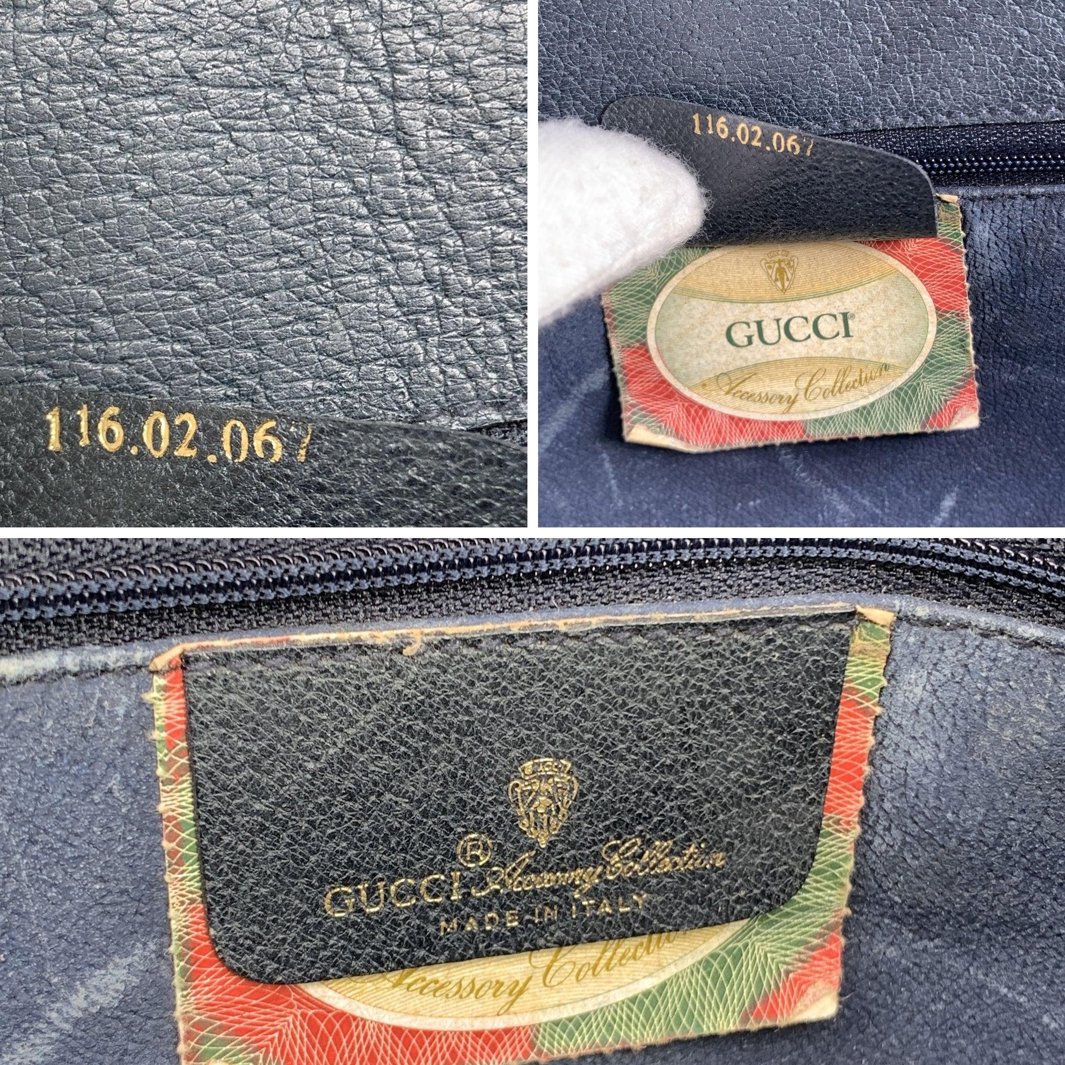 Gucci Vintage Blue Monogram Canvas Messenger Shoulder Bag In Good Condition In Rome, Rome