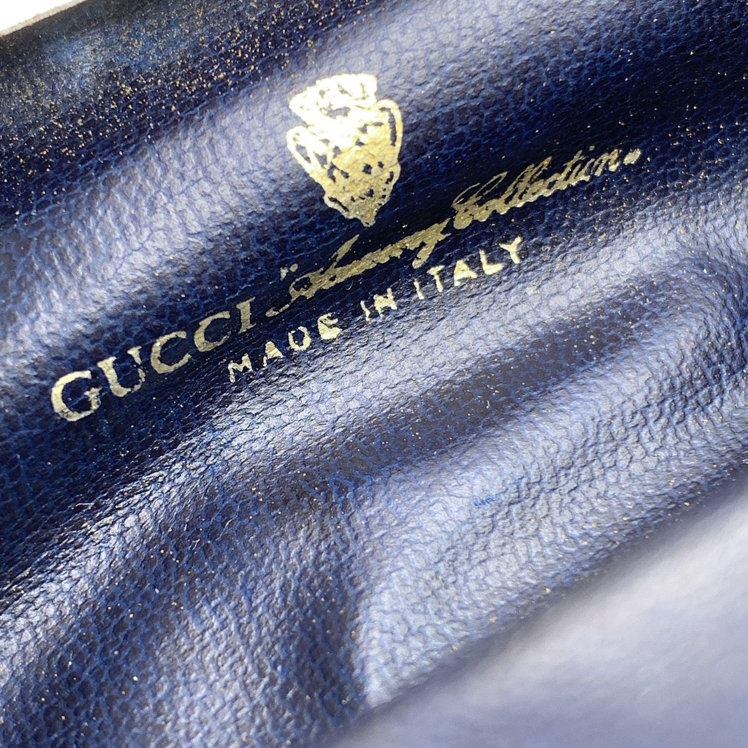Gucci Vintage Blau Monogramm Canvas gespiegelt Kosmetikkoffer im Angebot 1