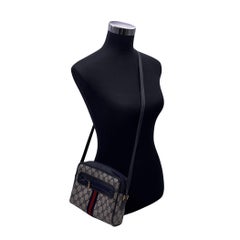 Gucci Vintage Blue Monogram Canvas Ophidia Messenger Crossbody Bag