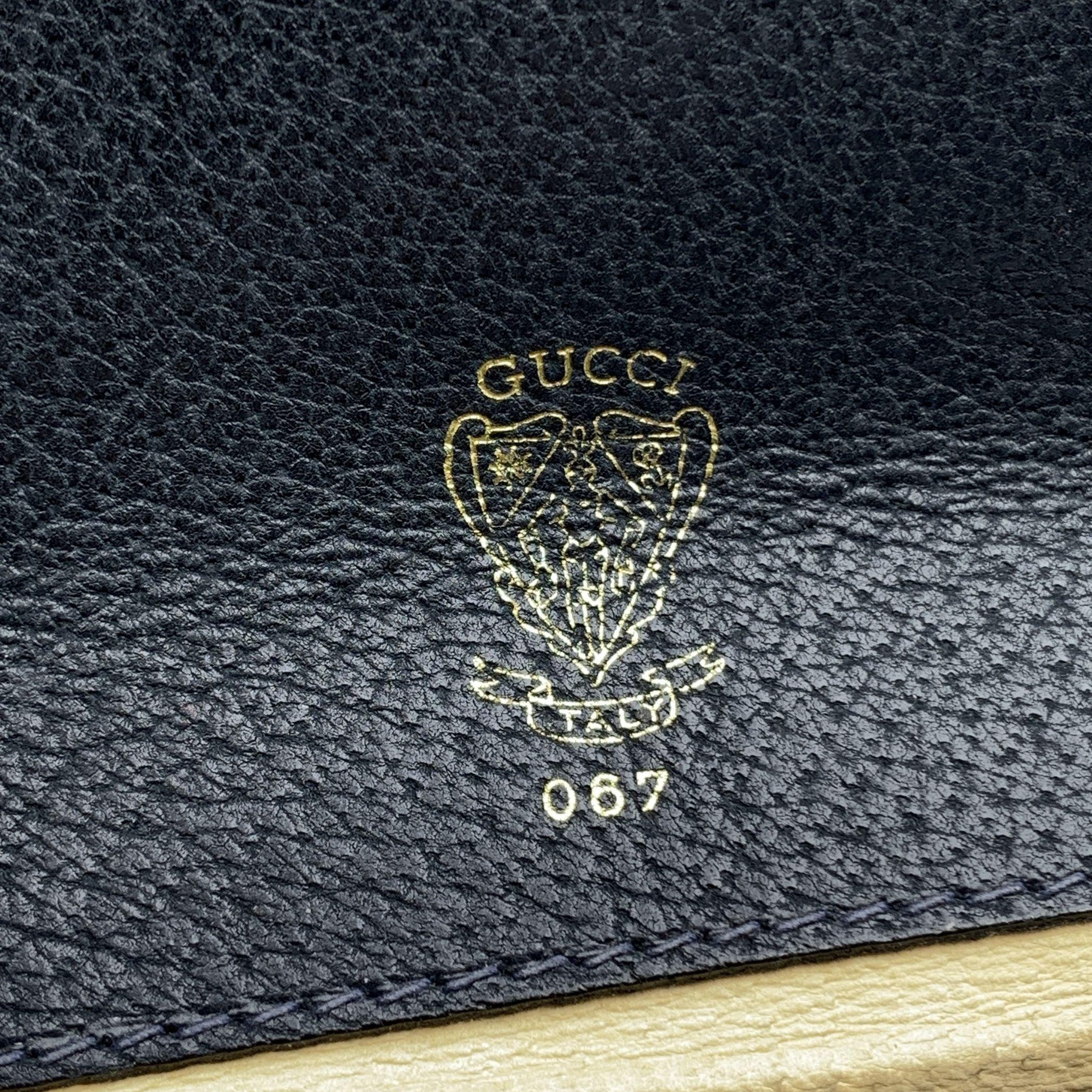 Gucci Vintage Blue Monogram Canvas Unisex Portfolio Document Holder 2