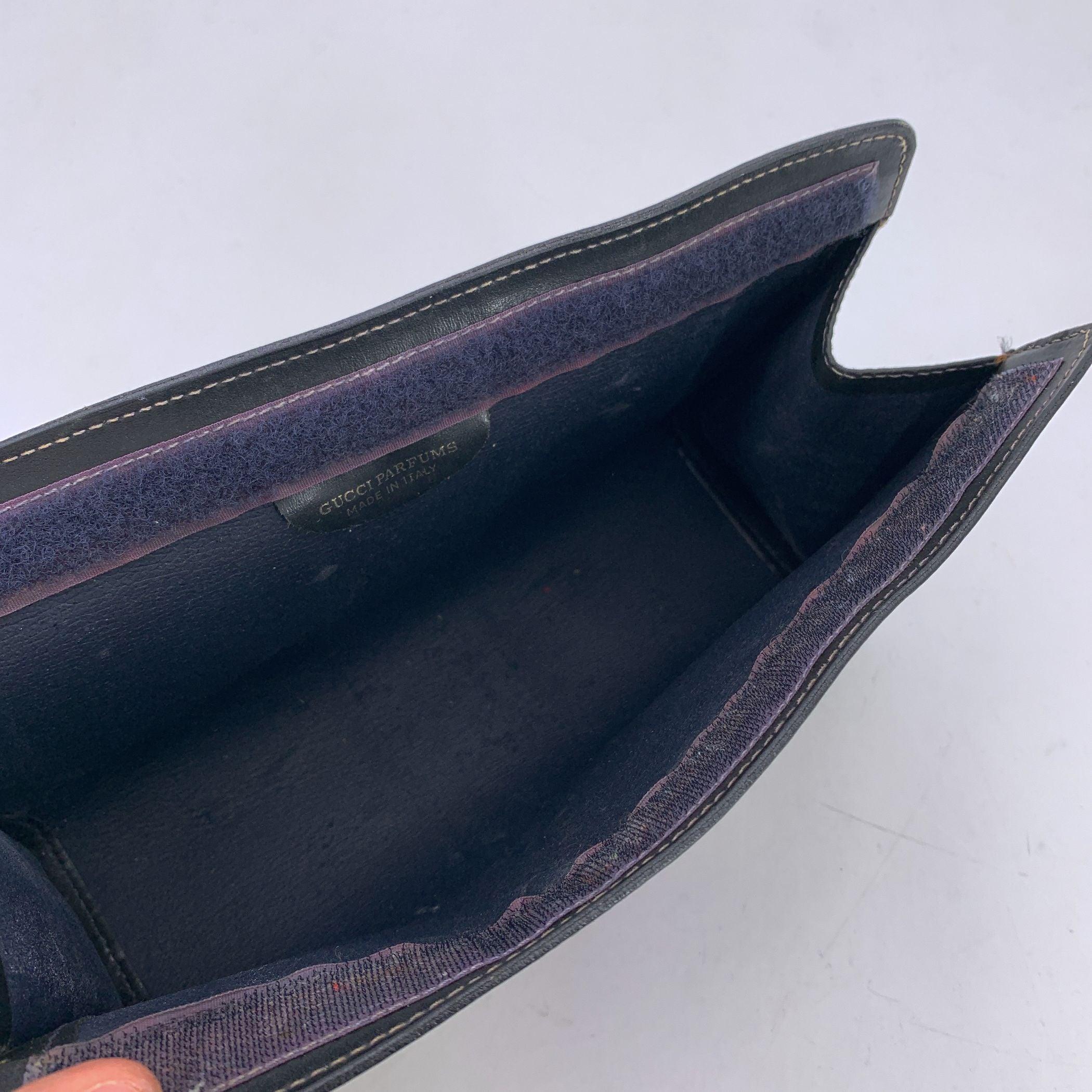 Bolso cosmético monograma azul vintage de Gucci Embrague grande con rayas en Bueno estado para la venta en Rome, Rome