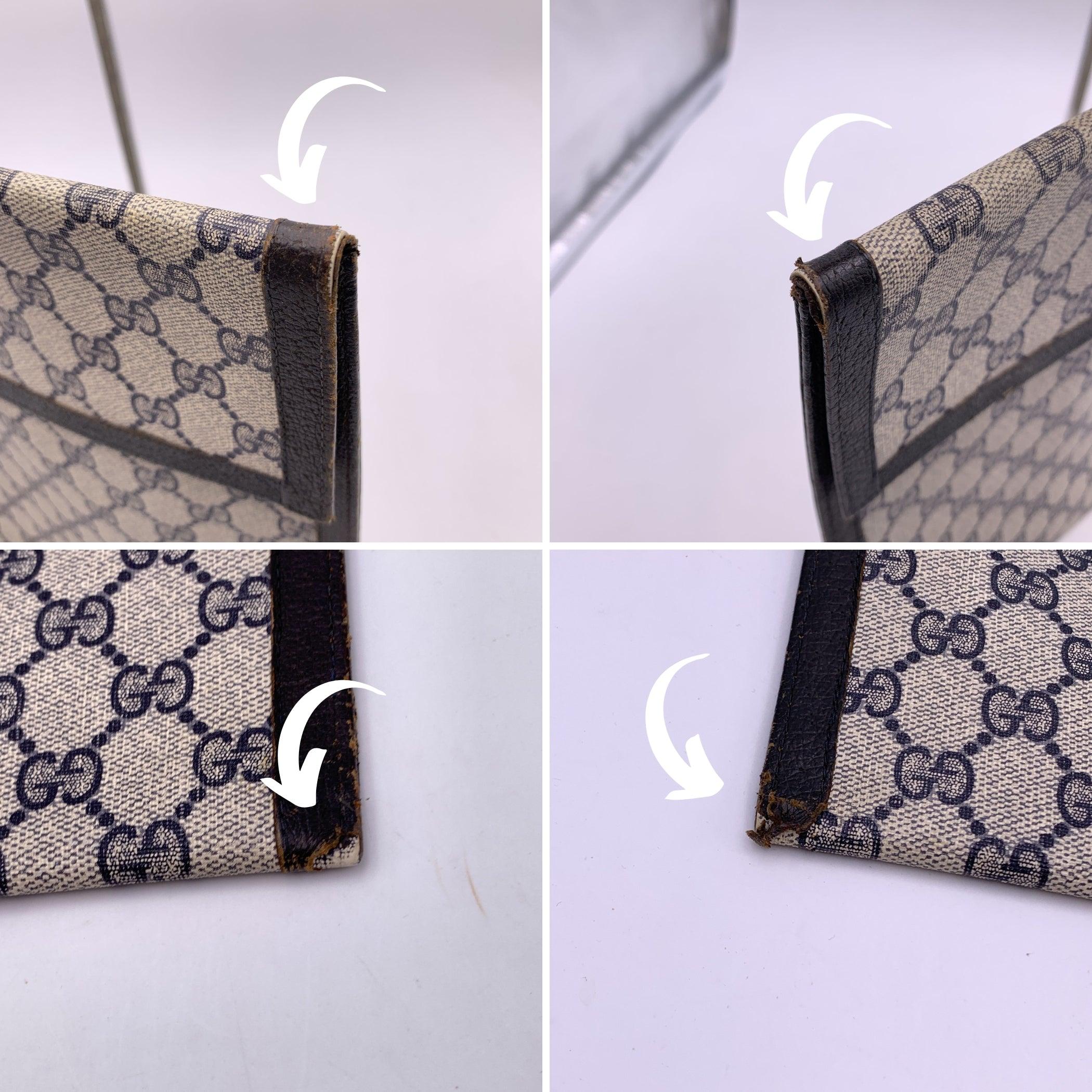 Women's Gucci Vintage Blue Monogram Portfolio Document Holder Clutch