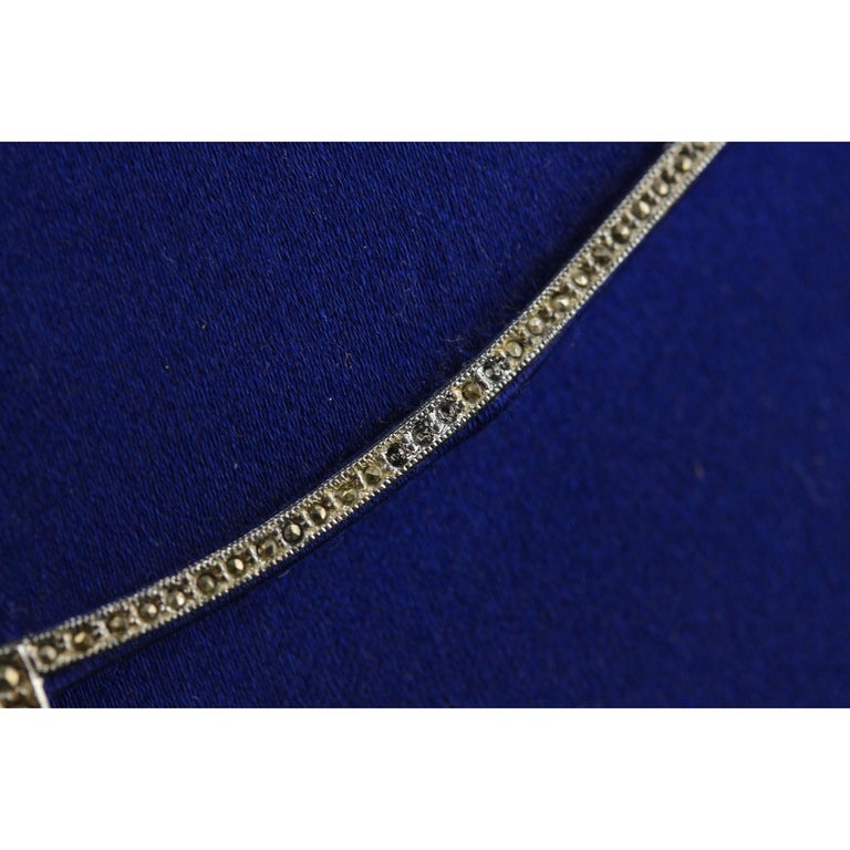 Gucci Vintage Blue Satin Clutch Evening Bag with Rhinestones For Sale