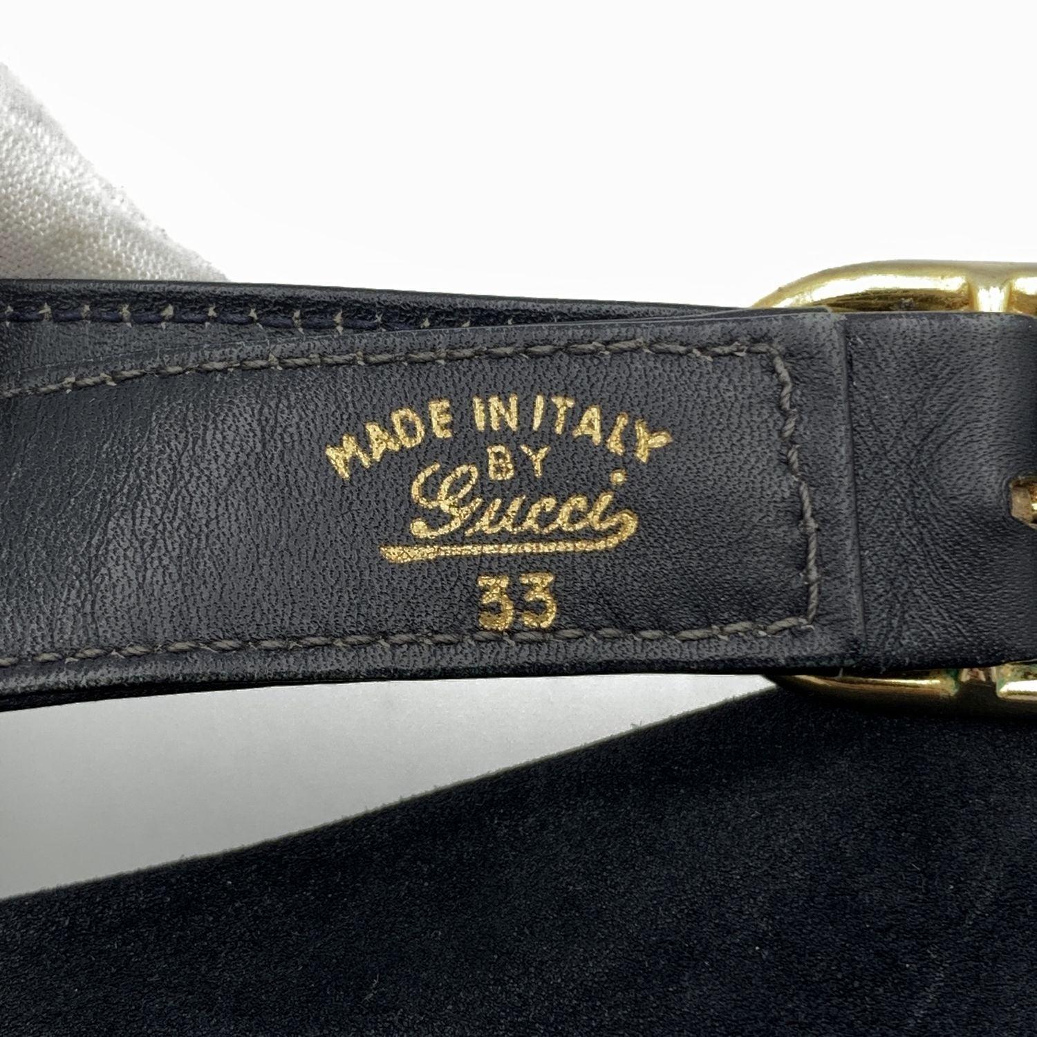 Gucci Vintage Umhängetasche aus blauem Wildleder und Leder im Angebot 2