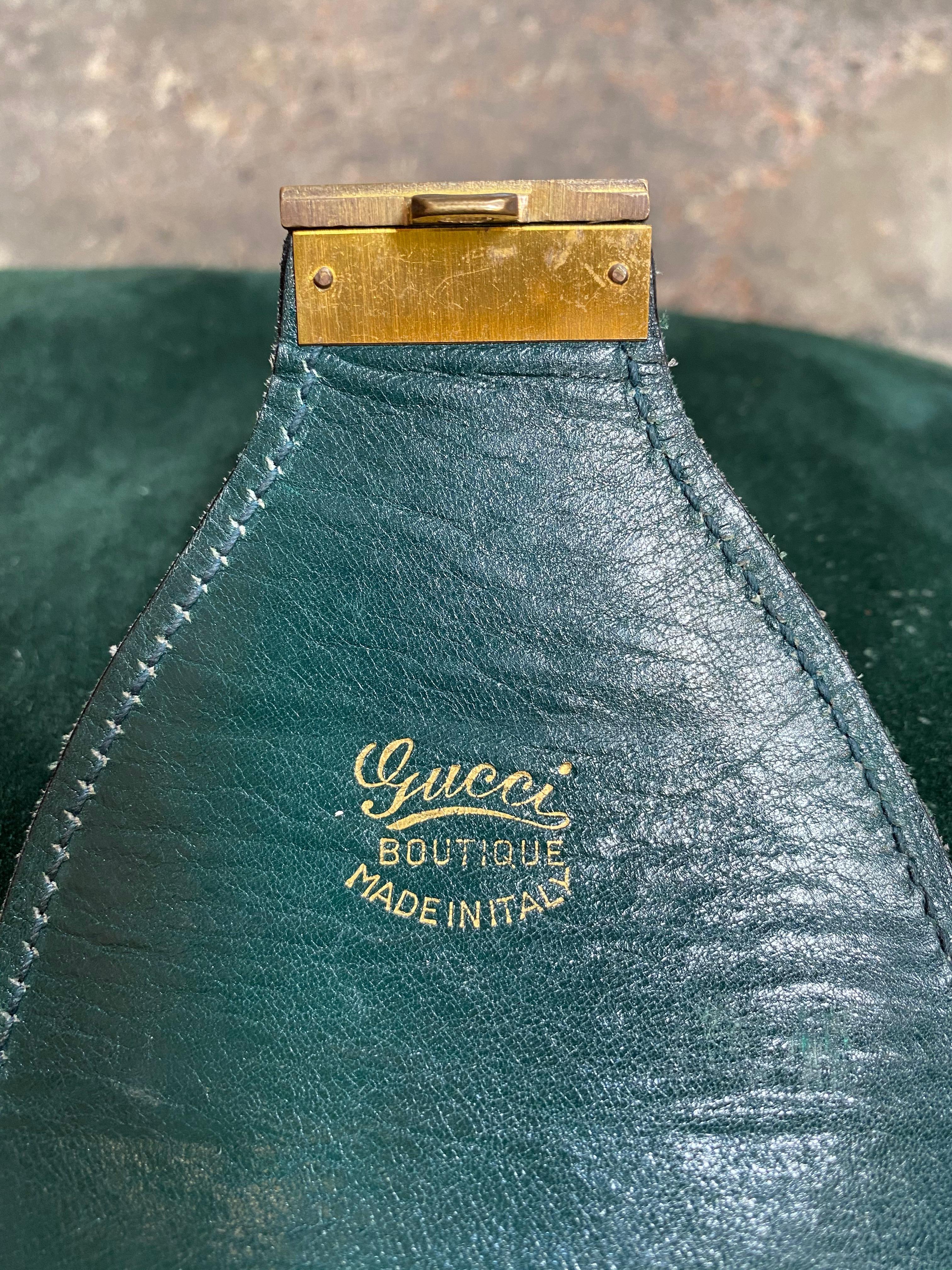 20th Century Gucci Vintage Blue Suede Suitcase Travel Bag