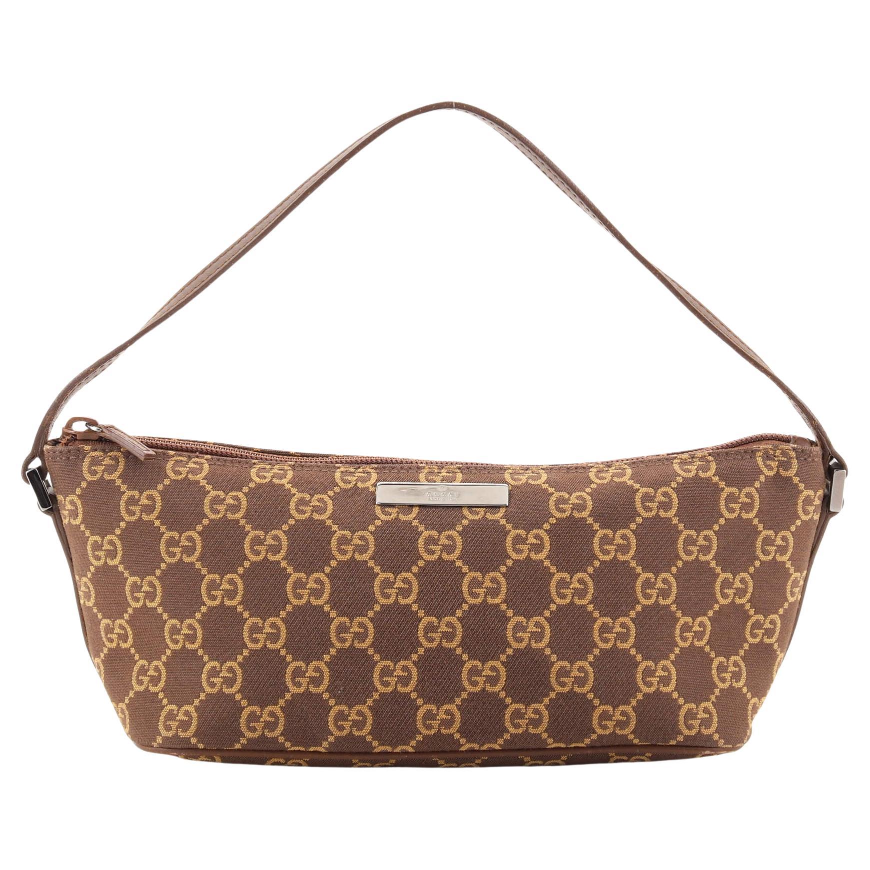 Gucci Vintage Boat Pochette GG Canvas Small
