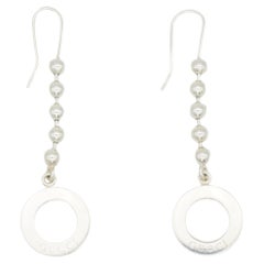 Gucci Vintage Boule Dot Logo Circle Round Hoop Chain Drop Hook Pendientes perforados