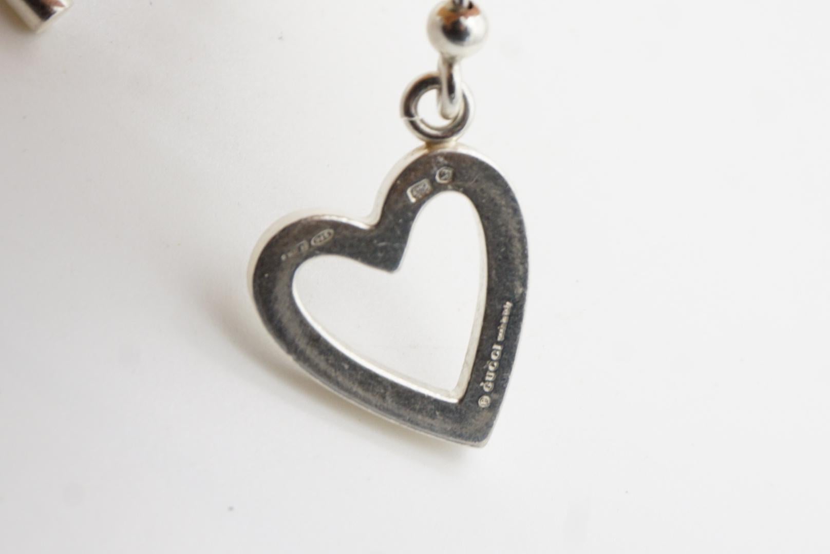 Gucci Vintage Boule Logo Heart Love Ball Dots Chain Sterling Silver Necklace 8