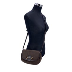 Gucci Vintage Bown Stingray Leather Horsebit Shoulder Bag