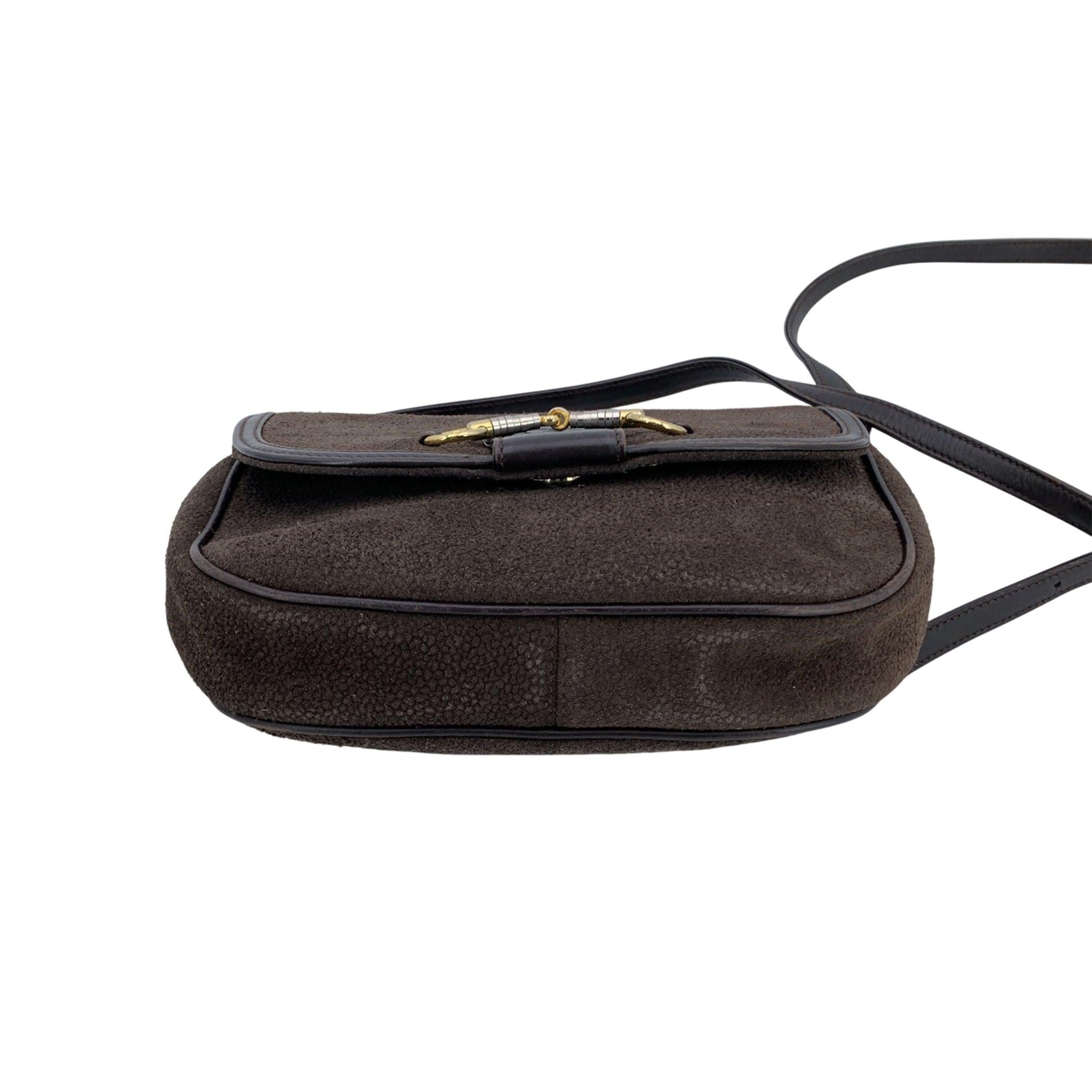 Gucci - Sac à bandoulière vintage en cuir de galuchat avec nœud et mors de cheval Bon état - En vente à Rome, Rome