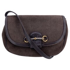 Gucci Vintage Bown Stingray Leather Horsebit Shoulder Bag