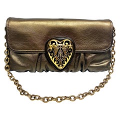 Gucci Vintage Bronze Pochette with Gold Hardware
