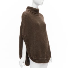 GUCCI Vintage Braun 100% Kamelhaar Rollkragenpullover Kreis Poncho Oberteil L