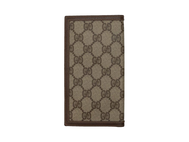 Gucci Vintage Brown GG Coated Canvas Checkbook Case