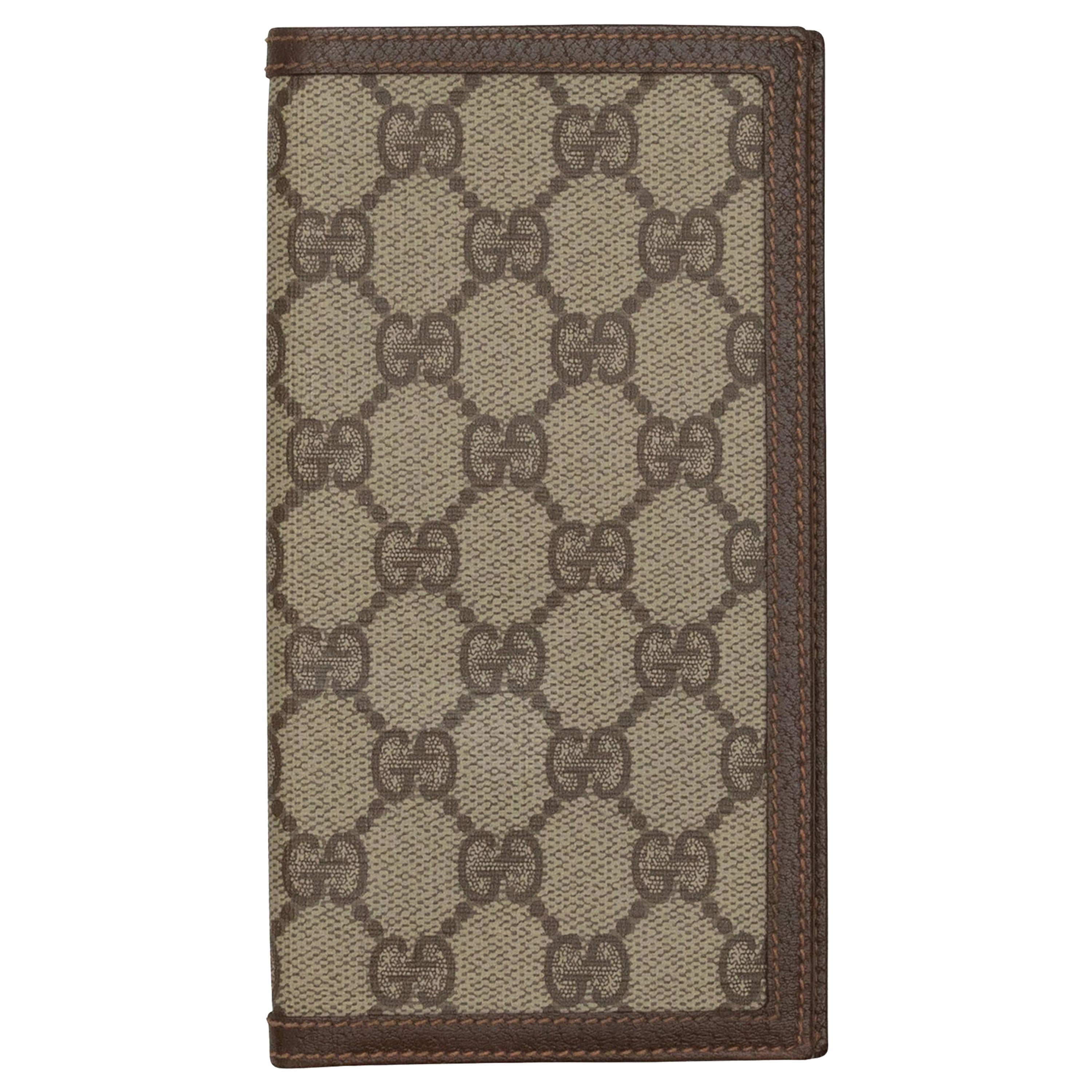 Gucci Vintage Braun GG beschichtetes Segeltuch-Kartenetui