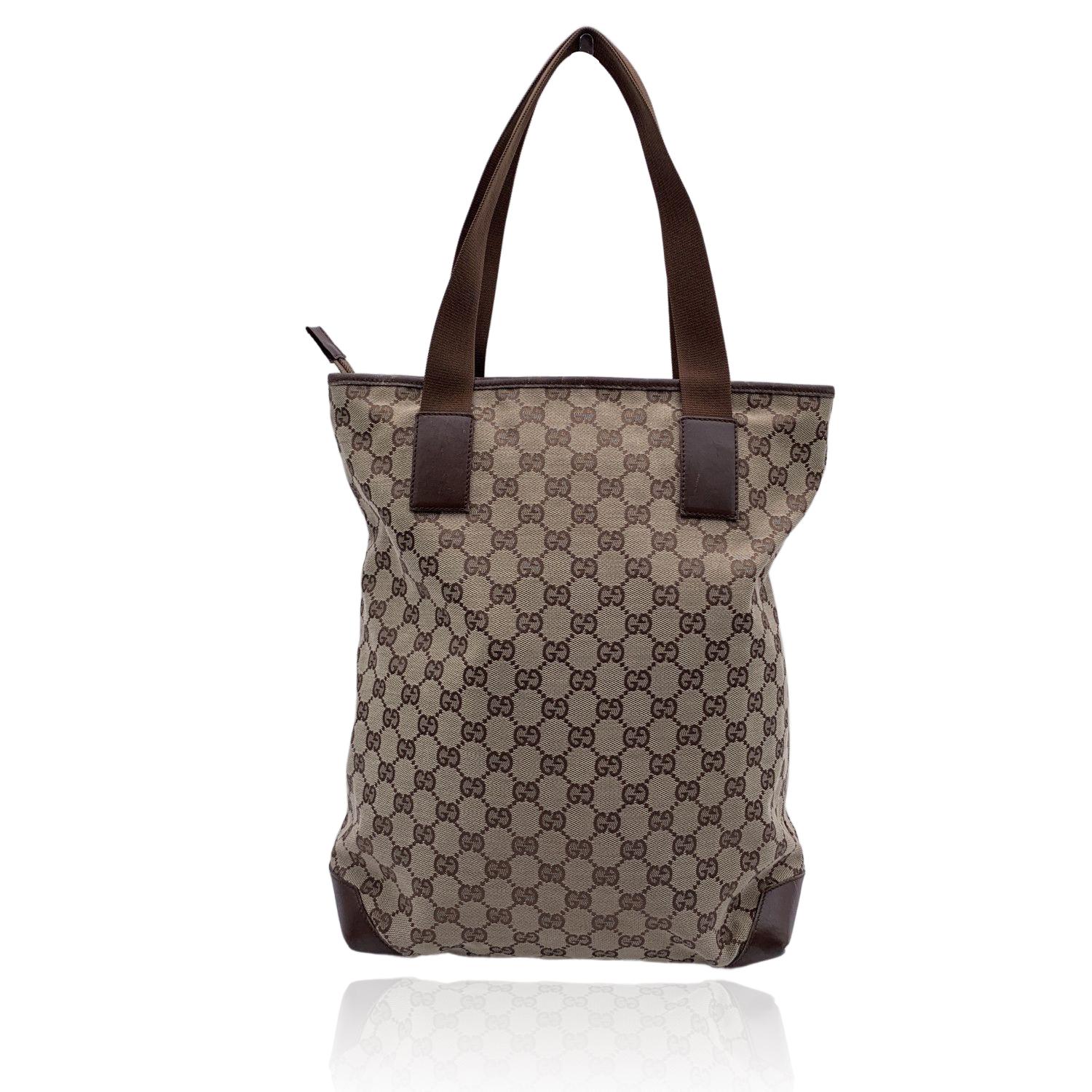 Gucci Vintage Brown GG Monogram Canvas Front Pocket Tote bag In Good Condition In Rome, Rome