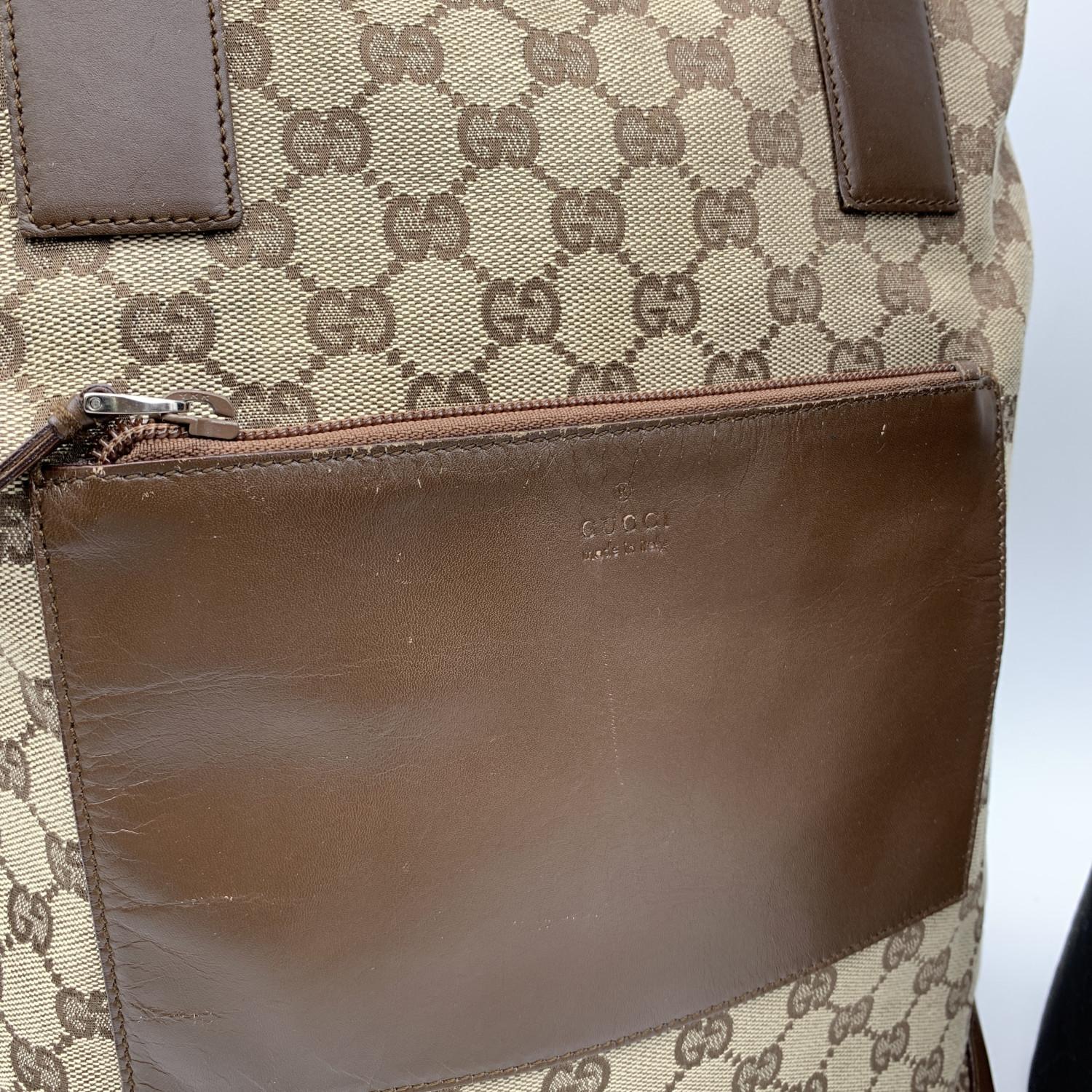 Gucci Vintage Brown GG Monogram Canvas Front Pocket Tote bag 3