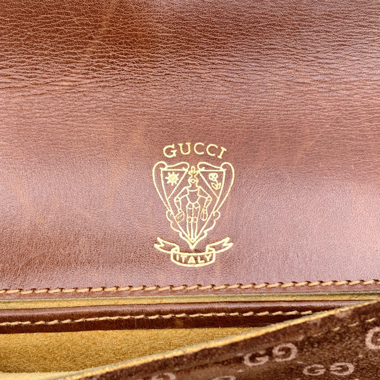 Gucci Vintage Brown GG Monogram Suede Blondie Clutch Bag 2