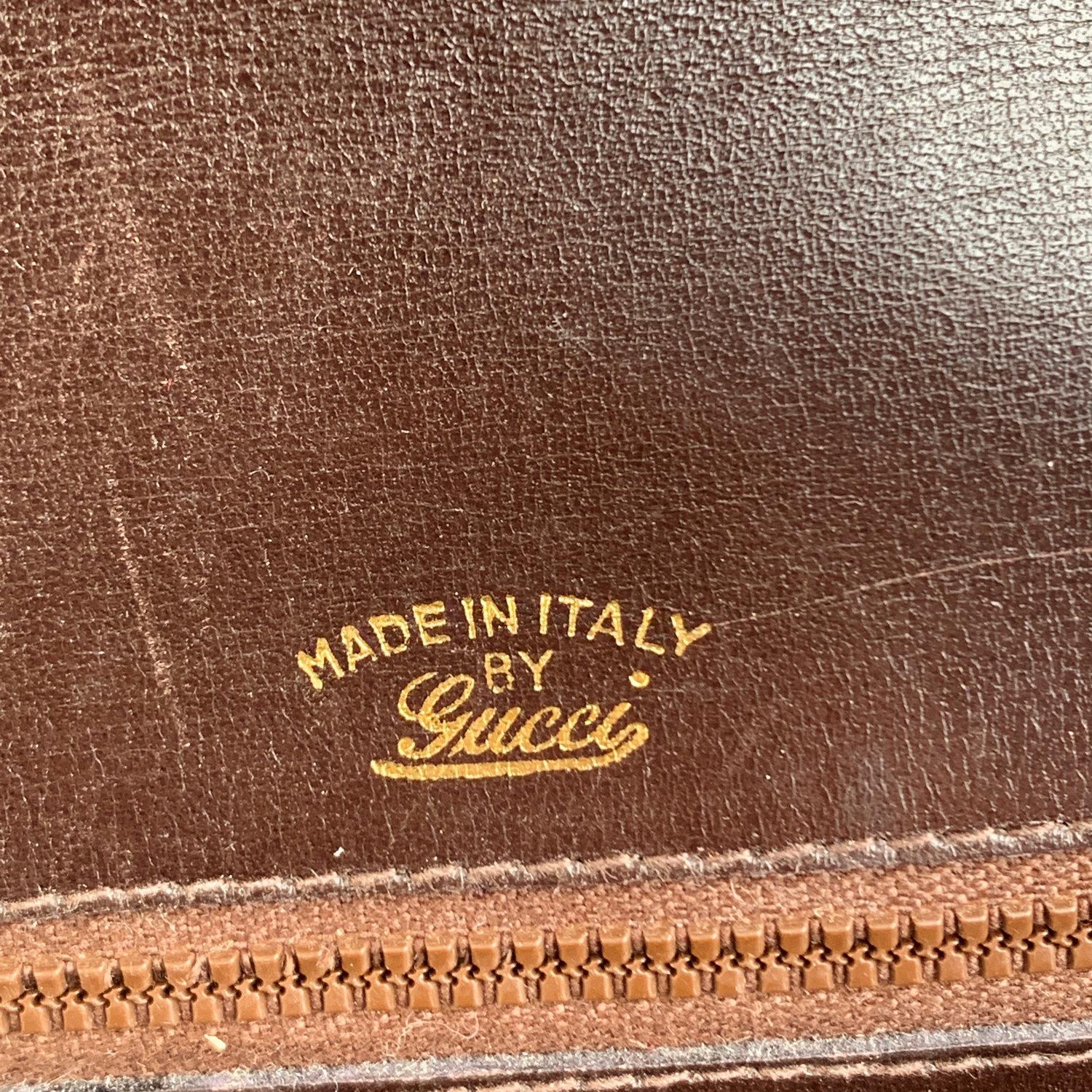Black Gucci Vintage Brown GG Monogram Suede Shoulder or Messenger Bag