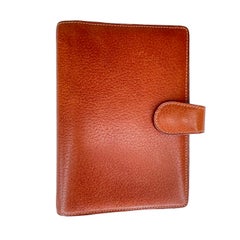 Gucci Vintage Brown Leather Agenda Planner Cover