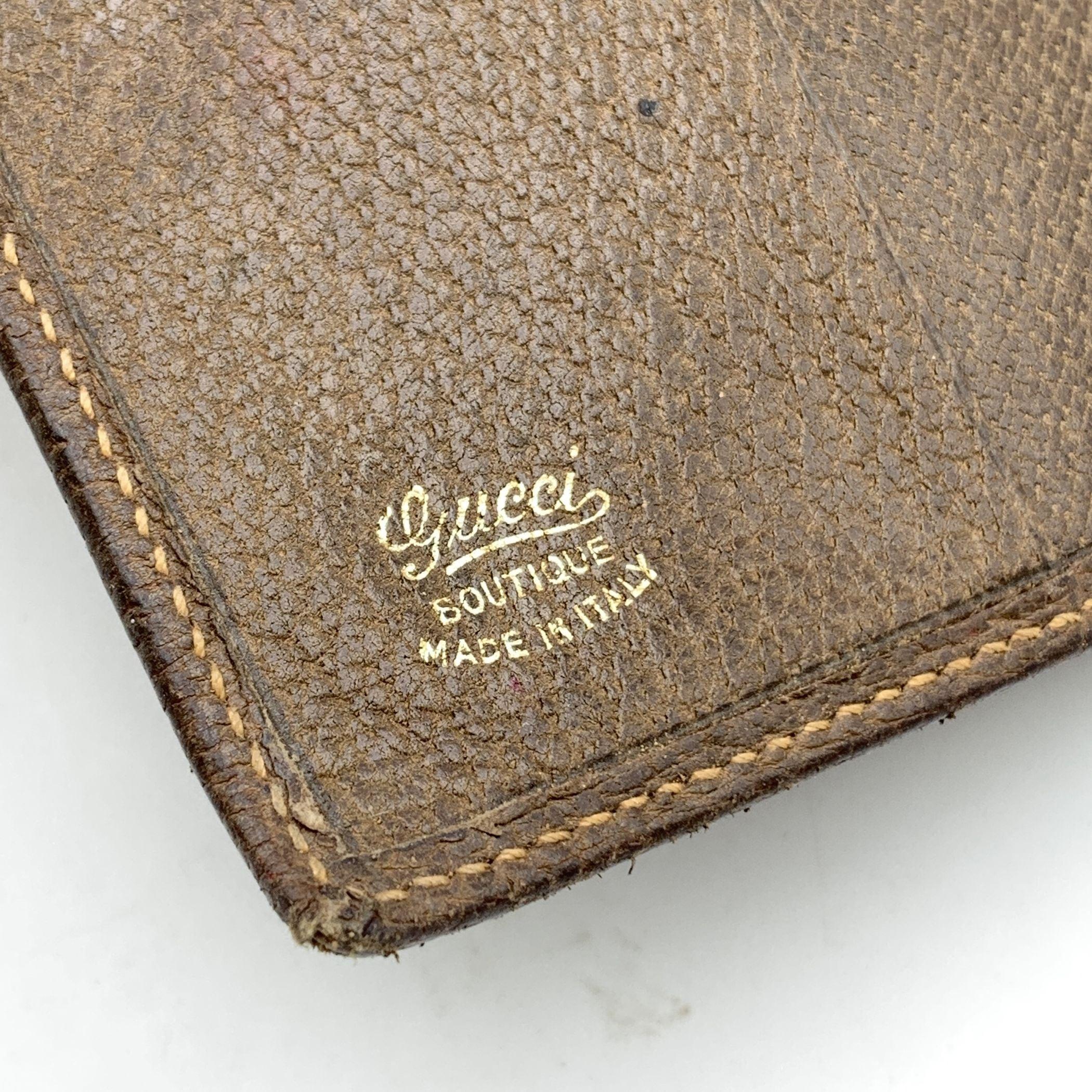 Gucci Vintage Brown Leather Bifold Wallet Coin Purse 3