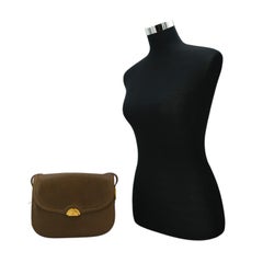 Gucci Vintage Brown Leather Box Shoulder Bag Crossbody