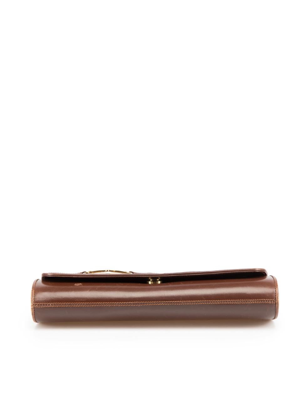 Women's Gucci Vintage Brown Leather Clutch