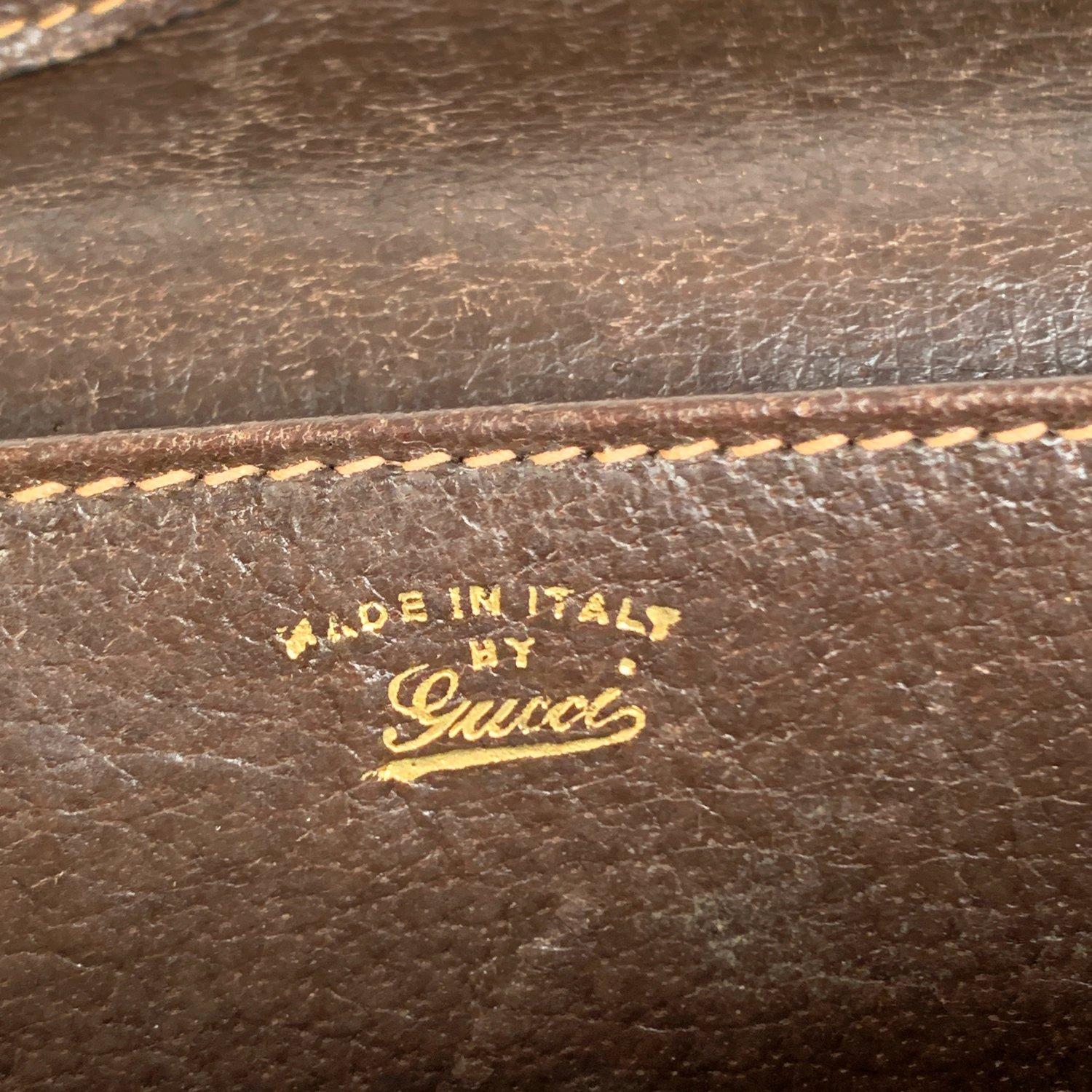 Gucci Vintage Brown Leather Crossbody Bag Men Purse 3