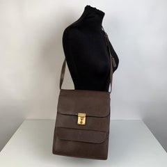 Gucci Vintage Braun Leder Crossbody Tasche Männer Geldbörse